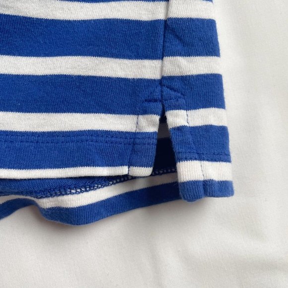 Crewcuts Blue And White Striped Boat Neck Three Quarter Sleeve Shirt Kids Size 6 - Picture 10 of 10